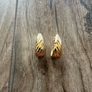 Gold Toned J-Hoop Earrings